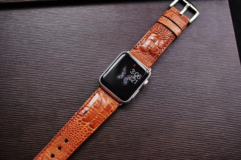 Handmade Ostrich Leg Strap 3 incl. Lugs Adapter for Apple Watch (or Apple Watch Sport) 42mm or 38mm – image 2